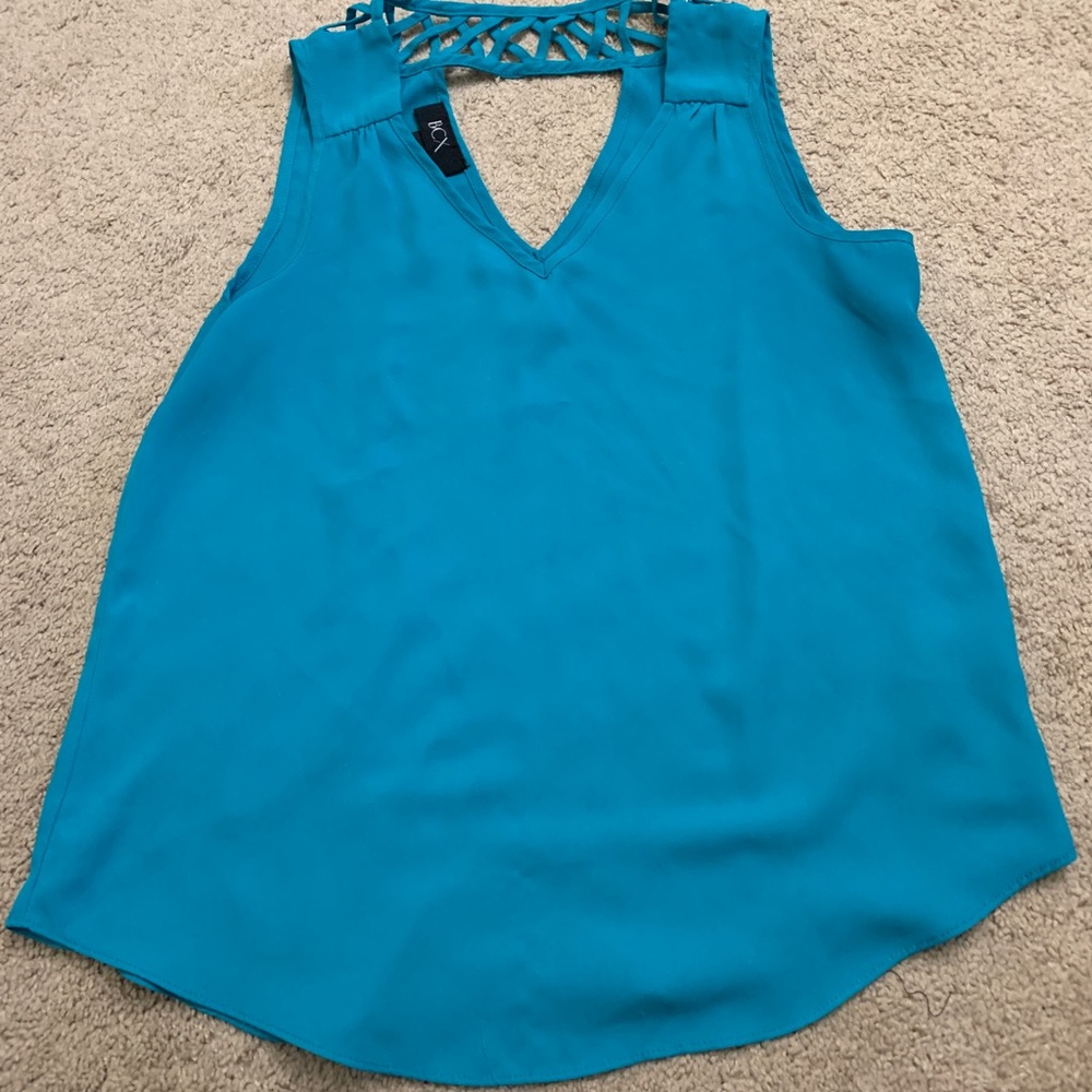 Chiffon teal tank top